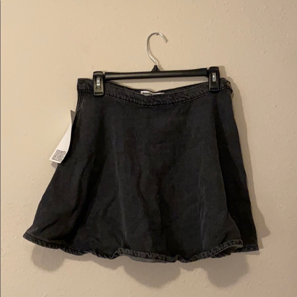 Black denim skater skirt